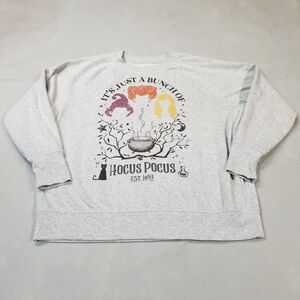 Disney Hocus Pocus Sweatshirt Womens Size 1X Halloween Witches Est 1693 Gray